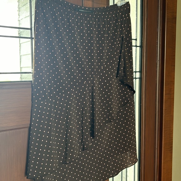 Cocoa brow with pink polka dots skirt BCBG Maxazria Sz Small - Picture 7 of 16